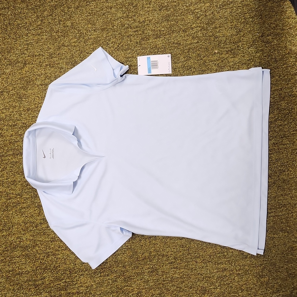 Womens Nike Dri Fit Polo, Light Blue, Medium